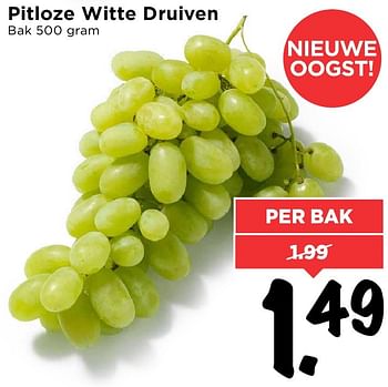 Aanbiedingen Pitloze witte druiven - Huismerk Vomar - Geldig van 07/08/2016 tot 13/08/2016 bij Vomar