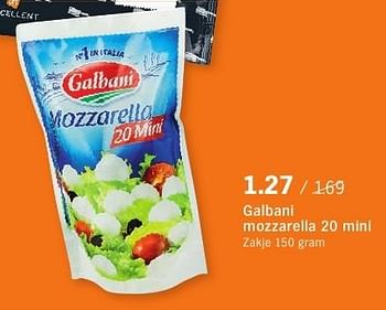 Aanbiedingen Galbani mozzarella 20 mini - Galbani - Geldig van 08/08/2016 tot 14/08/2016 bij Albert Heijn