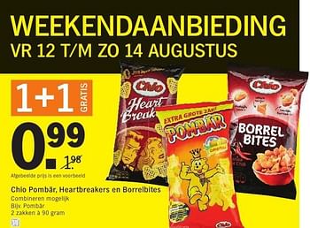 Aanbiedingen Chio pombär, heartbreakers en borrelbites - Chio - Geldig van 08/08/2016 tot 14/08/2016 bij Albert Heijn