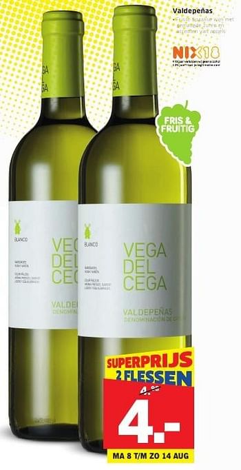 Aanbiedingen Valdepeñas - Witte wijnen - Geldig van 08/08/2016 tot 14/08/2016 bij Lidl