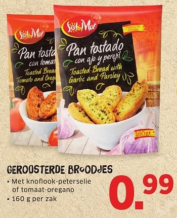 Aanbiedingen Geroosterde broodjes - Sol &amp; Mar - Geldig van 08/08/2016 tot 14/08/2016 bij Lidl