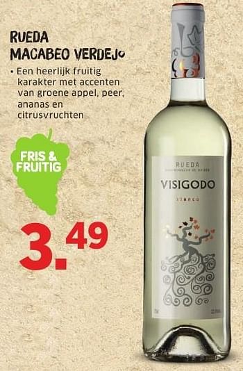 Aanbiedingen Rueda macabeo verdejo - Witte wijnen - Geldig van 08/08/2016 tot 14/08/2016 bij Lidl