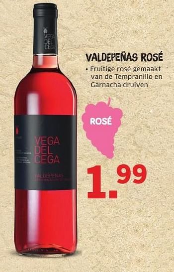 Aanbiedingen Valdepeñas rosé - Rosé wijnen - Geldig van 08/08/2016 tot 14/08/2016 bij Lidl