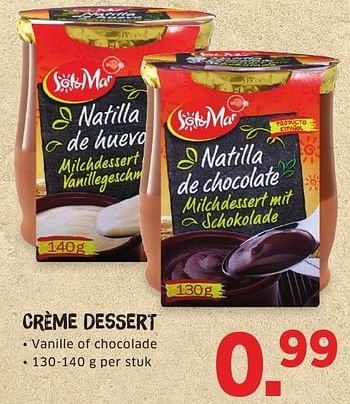 Aanbiedingen Crème dessert - Sol &amp; Mar - Geldig van 08/08/2016 tot 14/08/2016 bij Lidl