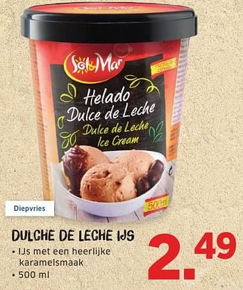Aanbiedingen Dulche de leche ijs - Sol &amp; Mar - Geldig van 08/08/2016 tot 14/08/2016 bij Lidl