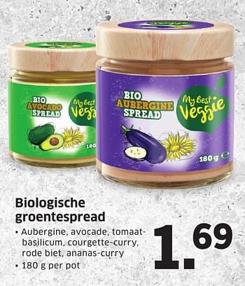 Aanbiedingen Biologische groentespread - My Best Veggie - Geldig van 08/08/2016 tot 14/08/2016 bij Lidl