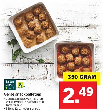 Aanbiedingen Verse snackballetjes - Huismerk - Lidl - Geldig van 08/08/2016 tot 14/08/2016 bij Lidl