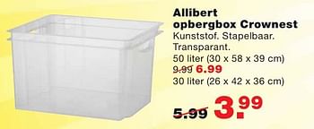 Aanbiedingen Allibert opbergbox crownest - Allibert - Geldig van 08/08/2016 tot 14/08/2016 bij Praxis