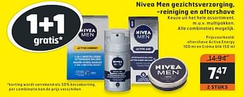 Aanbiedingen Aftershave active energy en crème blik - Nivea - Geldig van 09/08/2016 tot 14/08/2016 bij Trekpleister