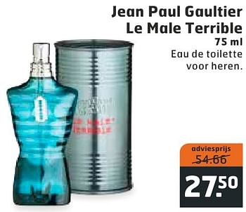 Aanbiedingen Jean paul gaultier le male terrible - Jean Paul Gaultier - Geldig van 09/08/2016 tot 14/08/2016 bij Trekpleister