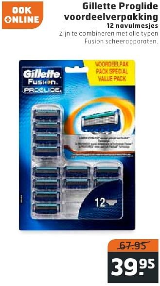 Aanbiedingen Gillette proglide voordeelverpakking - Gillette - Geldig van 09/08/2016 tot 14/08/2016 bij Trekpleister