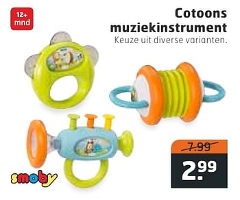 Aanbiedingen Cotoons muziekinstrument - Smoby - Geldig van 09/08/2016 tot 14/08/2016 bij Trekpleister