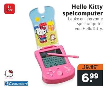 Aanbiedingen Hello kitty spelcomputer - Clementoni - Geldig van 09/08/2016 tot 14/08/2016 bij Trekpleister