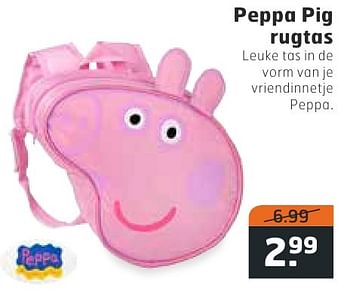 Aanbiedingen Peppa pig rugtas - Peppa  Pig - Geldig van 09/08/2016 tot 14/08/2016 bij Trekpleister