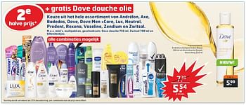 Aanbiedingen Andrélon shampoo kokos boost en dove douche deeply nourishing - Andrelon - Geldig van 09/08/2016 tot 14/08/2016 bij Trekpleister