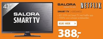 Aanbiedingen Salora smart tv 43es4402 - Salora - Geldig van 08/08/2016 tot 14/08/2016 bij Expert