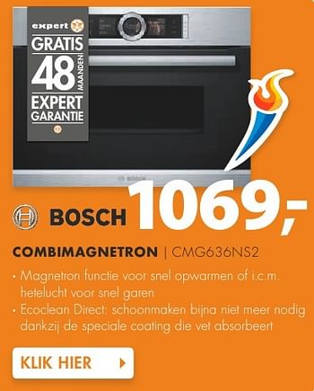 Aanbiedingen Bosch combimagnetron cmg636ns2 - Bosch - Geldig van 08/08/2016 tot 14/08/2016 bij Expert