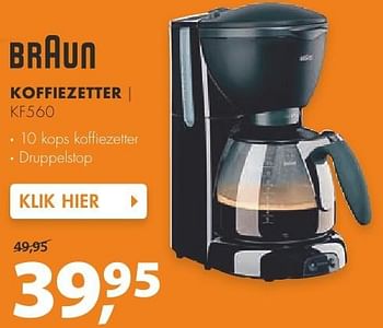 Aanbiedingen Braun koffiezetter kf560 - Braun - Geldig van 08/08/2016 tot 14/08/2016 bij Expert