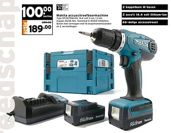 Aanbiedingen Makita accuschroefboormachine df347dwjx4 - Makita - Geldig van 08/08/2016 tot 14/08/2016 bij Gamma