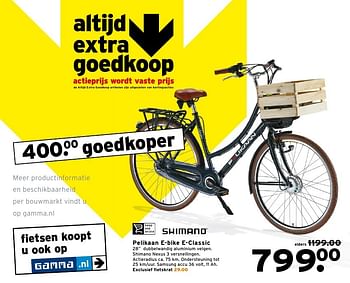 Aanbiedingen Pelikaan e-bike e-classic - Pelikaan - Geldig van 08/08/2016 tot 14/08/2016 bij Gamma