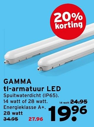Aanbiedingen Gamma tl-armatuur led - Gamma - Geldig van 08/08/2016 tot 14/08/2016 bij Gamma