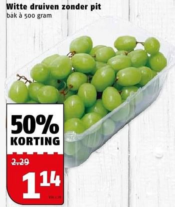 Aanbiedingen Witte druiven zonder pit - Huismerk Poiesz - Geldig van 08/08/2016 tot 14/08/2016 bij Poiesz