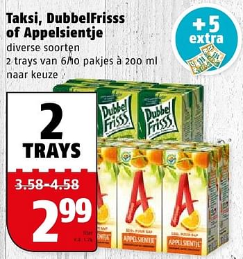 Aanbiedingen Taksi, dubbelfrisss of appelsientje - Appelsientje - Geldig van 08/08/2016 tot 14/08/2016 bij Poiesz
