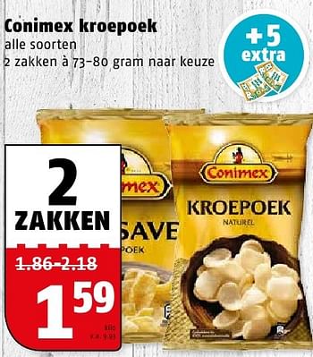 Aanbiedingen Conimex kroepoek - Conimex - Geldig van 08/08/2016 tot 14/08/2016 bij Poiesz