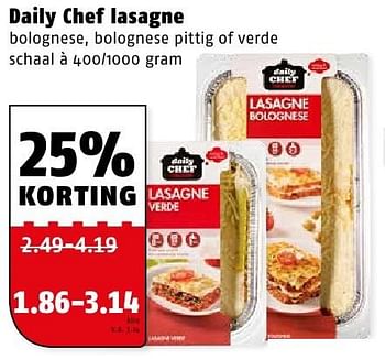 Aanbiedingen Daily chef lasagne - Daily chef - Geldig van 08/08/2016 tot 14/08/2016 bij Poiesz