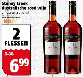 Aanbiedingen Stoney creek australische rosé wijn - Rosé wijnen - Geldig van 08/08/2016 tot 14/08/2016 bij Poiesz