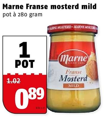 Aanbiedingen Marne franse mosterd mild - marne - Geldig van 08/08/2016 tot 14/08/2016 bij Poiesz