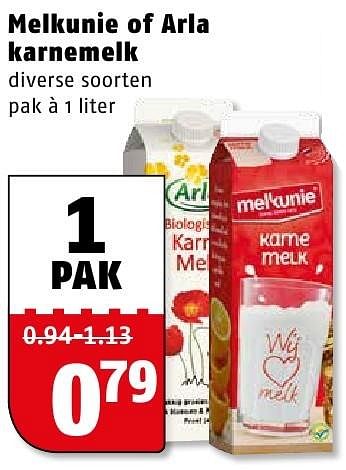 Aanbiedingen Melkunie of arla karnemelk - Melkunie - Geldig van 08/08/2016 tot 14/08/2016 bij Poiesz