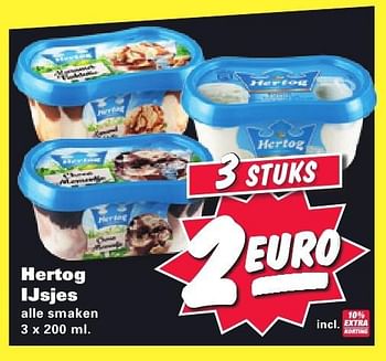 Aanbiedingen Hertog ijsjes - Hertog - Geldig van 08/08/2016 tot 14/08/2016 bij Nettorama