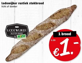 Aanbiedingen Lodewijker rustiek stokbrood - Huismerk Poiesz - Geldig van 08/08/2016 tot 14/08/2016 bij Poiesz