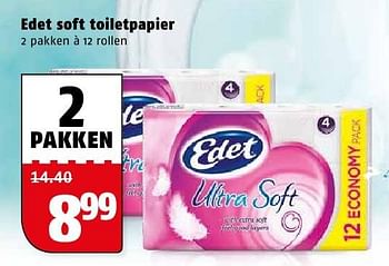 Aanbiedingen Edet soft toiletpapier - Edet - Geldig van 08/08/2016 tot 14/08/2016 bij Poiesz