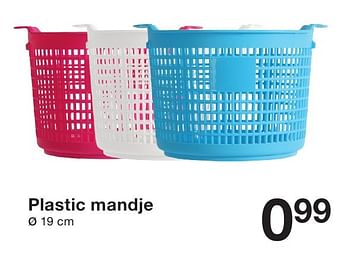 Aanbiedingen Plastic mandje - Huismerk - Zeeman  - Geldig van 13/08/2016 tot 19/08/2016 bij Zeeman