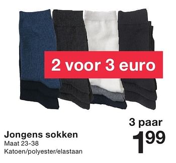 Aanbiedingen Jongens sokken - Huismerk - Zeeman  - Geldig van 13/08/2016 tot 19/08/2016 bij Zeeman