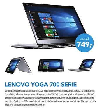 Aanbiedingen Lenovo yoga 700-serie - Lenovo - Geldig van 01/08/2016 tot 31/08/2016 bij Coolblue