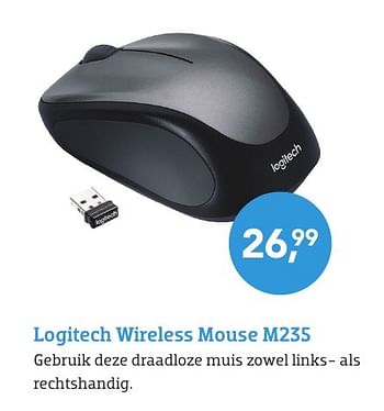 Aanbiedingen Logitech wireless mouse m235 - Logitech - Geldig van 01/08/2016 tot 31/08/2016 bij Coolblue