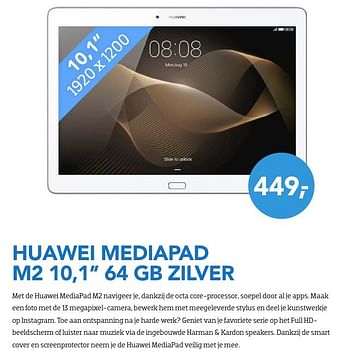 Aanbiedingen Huawei mediapad m2 10,1`` 64 gb zilver - Huawei - Geldig van 01/08/2016 tot 31/08/2016 bij Coolblue