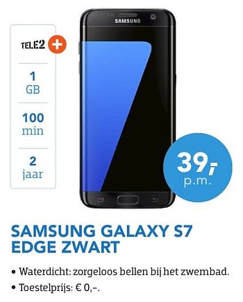 Aanbiedingen Samsung galaxy s7 edge zwart - Samsung - Geldig van 01/08/2016 tot 31/08/2016 bij Coolblue