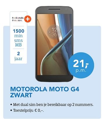 Aanbiedingen Motorola moto g4 zwart - Motorola - Geldig van 01/08/2016 tot 31/08/2016 bij Coolblue