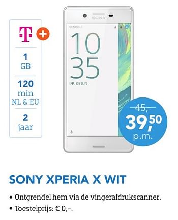 Aanbiedingen Sony xperia x wit - Sony - Geldig van 01/08/2016 tot 31/08/2016 bij Coolblue