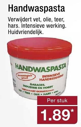 Aanbiedingen Handwaspasta - Huismerk - Aldi - Geldig van 10/08/2016 tot 16/08/2016 bij Aldi