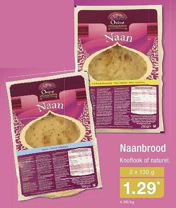 Aanbiedingen Naanbrood - Orient Specialiteiten - Geldig van 10/08/2016 tot 16/08/2016 bij Aldi