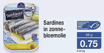 Aanbiedingen Sardines in zonnebloemolie - Huismerk - Aldi - Geldig van 10/08/2016 tot 16/08/2016 bij Aldi