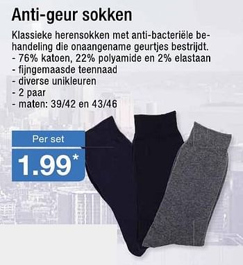Aanbiedingen Anti-geur sokken - Huismerk - Aldi - Geldig van 10/08/2016 tot 16/08/2016 bij Aldi