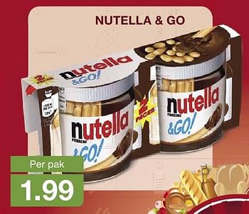 Aanbiedingen Nutella + go - Nutella - Geldig van 10/08/2016 tot 16/08/2016 bij Aldi