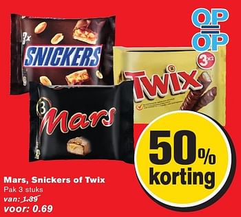 Aanbiedingen Mars, snickers of twix - Mars Snacks - Geldig van 10/08/2016 tot 16/08/2016 bij Hoogvliet