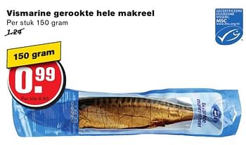Aanbiedingen Vismarine gerookte hele makreel - Vismarine - Geldig van 10/08/2016 tot 16/08/2016 bij Hoogvliet